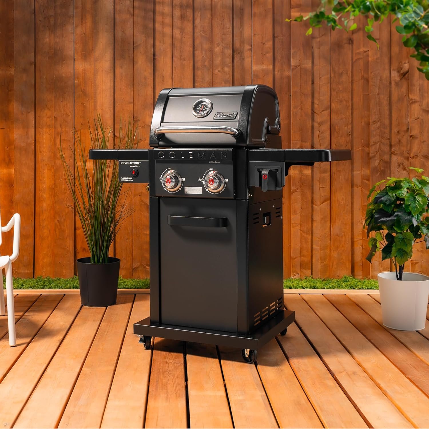 Coleman Revolution 2-Burner Gas Grill, Convertible Propane to Natural Gas, 30,000 BTU, 440 sq in Cooking Area, Outdoor BBQ Grill - Image 3