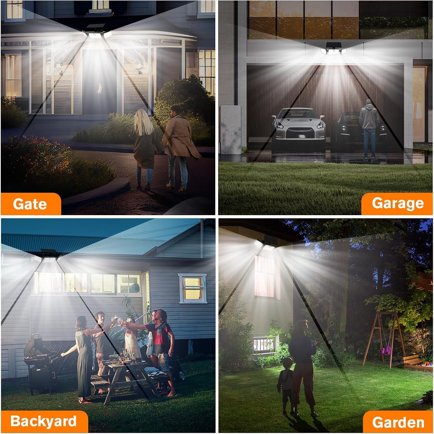 MIHANI Solar Lights Outdoor, Quick Charge Solar Motion Deck Lights Outdoor for Deck with High Brightness, Larger Built-in Tempered Glass Panel, Sensitive PIR Motion Inductor (Remote,2 Pack) - Image 7