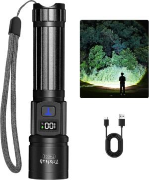 TrixHub Rechargeable Flashlight Sup...