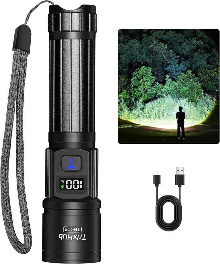 TrixHub Rechargeable Flashlight Super Bright Flashlight Lampara Recargable
