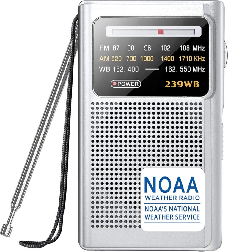Greadio NOAA Weather Radio, AM FM Transistor Battery Operated Radio