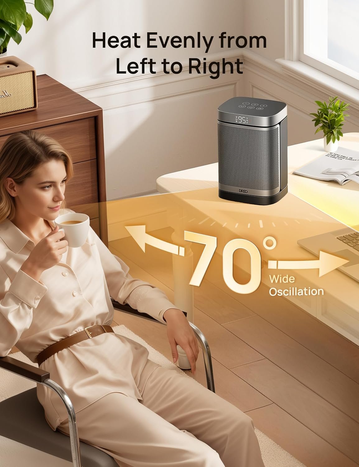 DREO Space Heater, Portable Electric Heaters for Indoor Use with Thermostat - Image 7