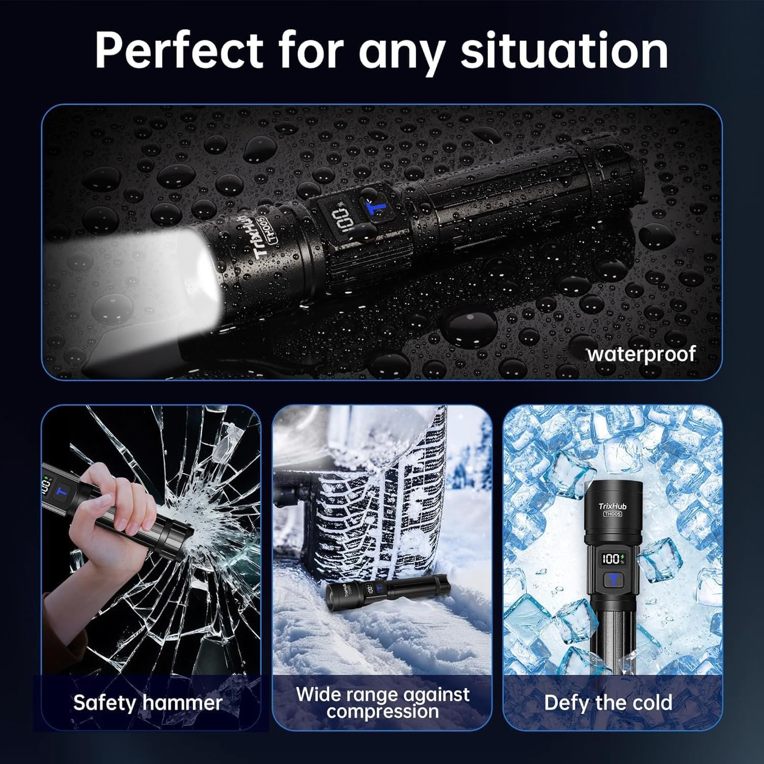 TrixHub Rechargeable Flashlights 2 Pack Super Bright High Lumens Flashlight - Image 8