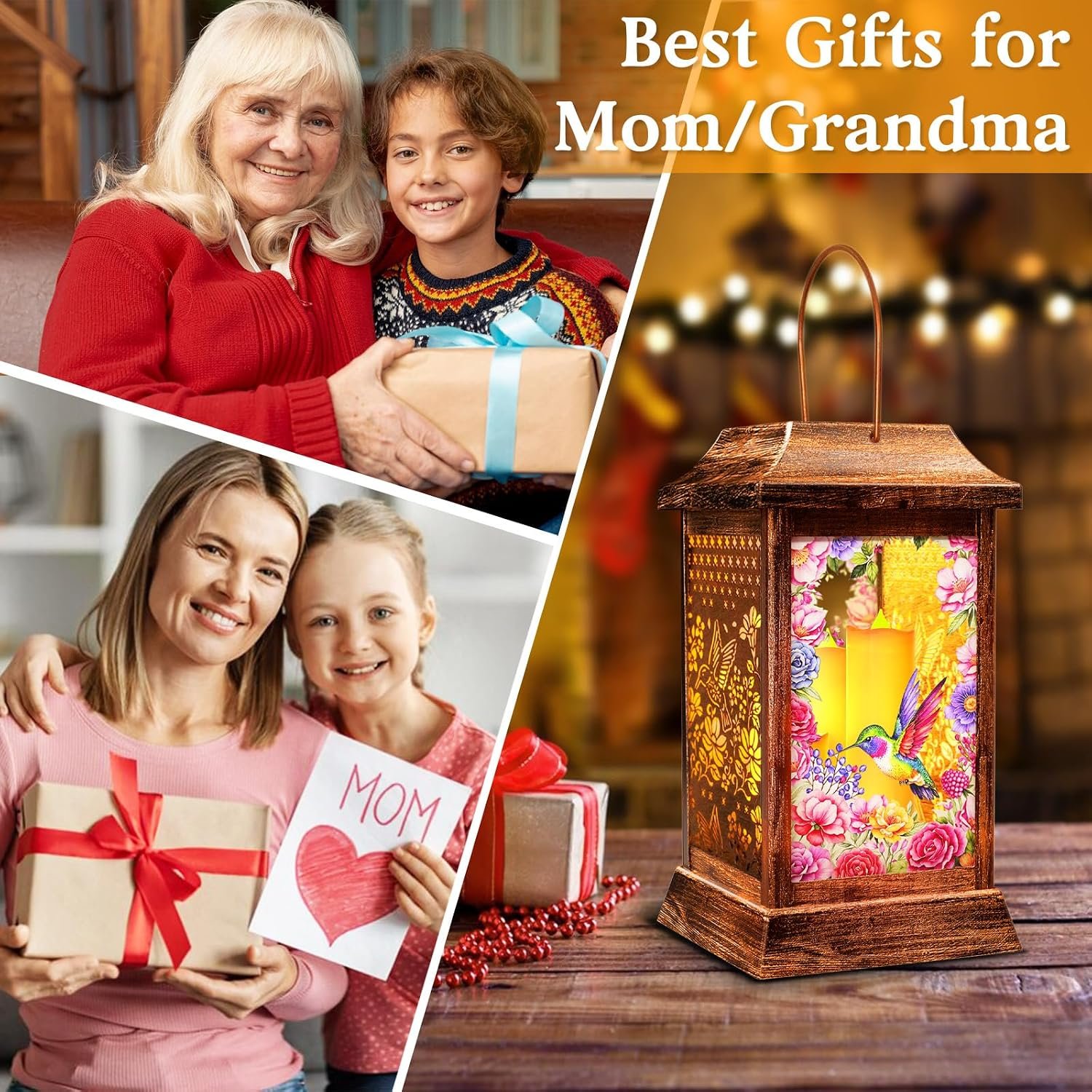 Hummingbird Solar Lanterns Outdoor Waterproof, Metal & Glass Hanging Lights Garden Decor, Birthday Gifts for Mothers Day Women Mom Christmas, Decorative Lights for Outside Yard Patio Backyard Porch - Image 7