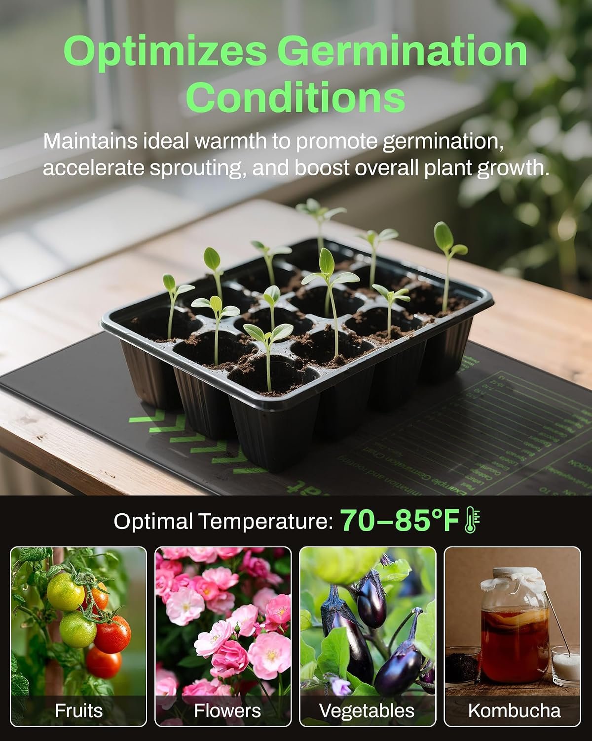 BN-LINK 10" x 20.75" Seedling Heat Mat for Seed Starting Plants Germination - Image 6