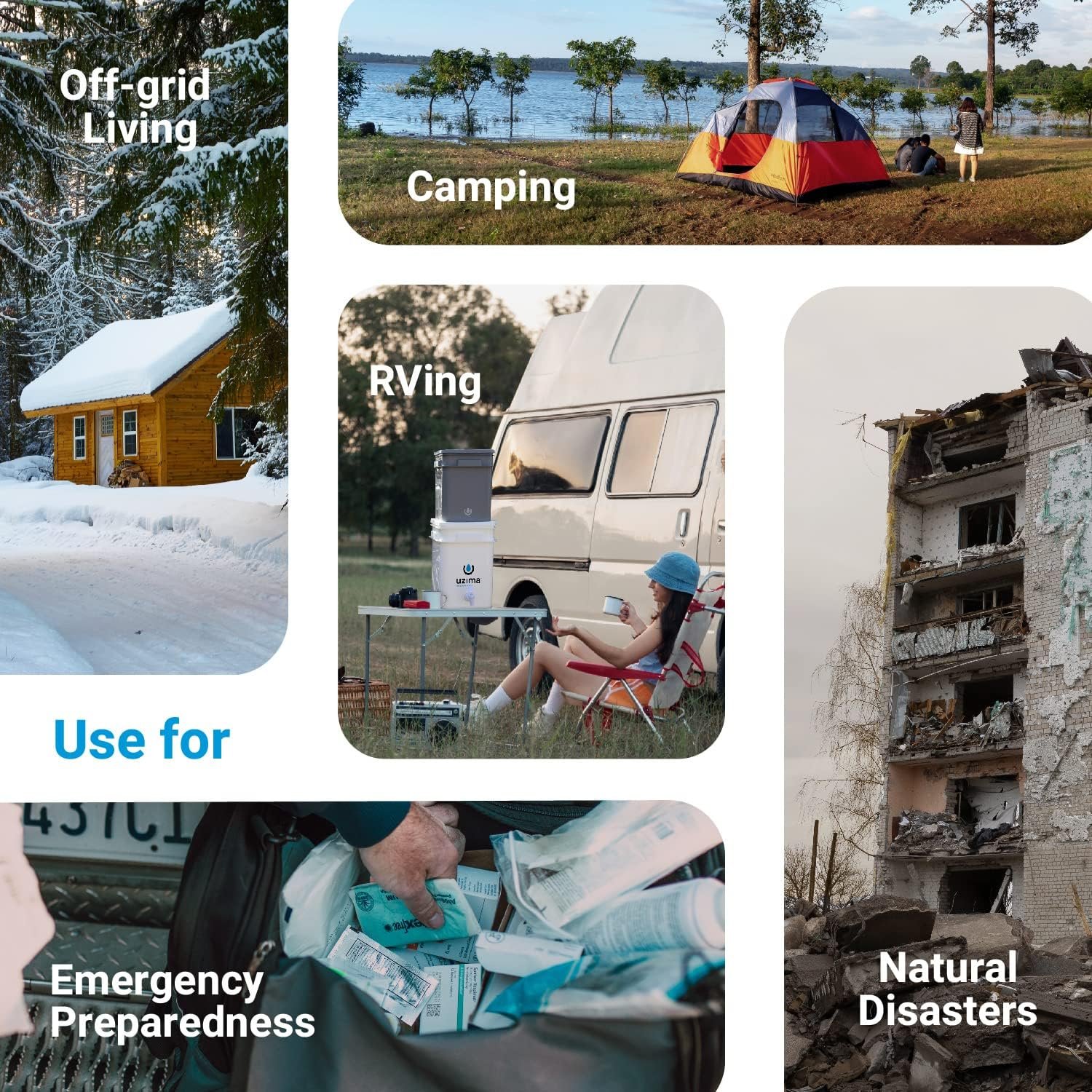 Uzima UZ-2 Camping Water Filter and Drinking Water Filter System, Portable Survival Camping Essentials, Backpacking Purification Gear for Glamping, Hiking, and Hunting Essentials and Military Gear - Image 4