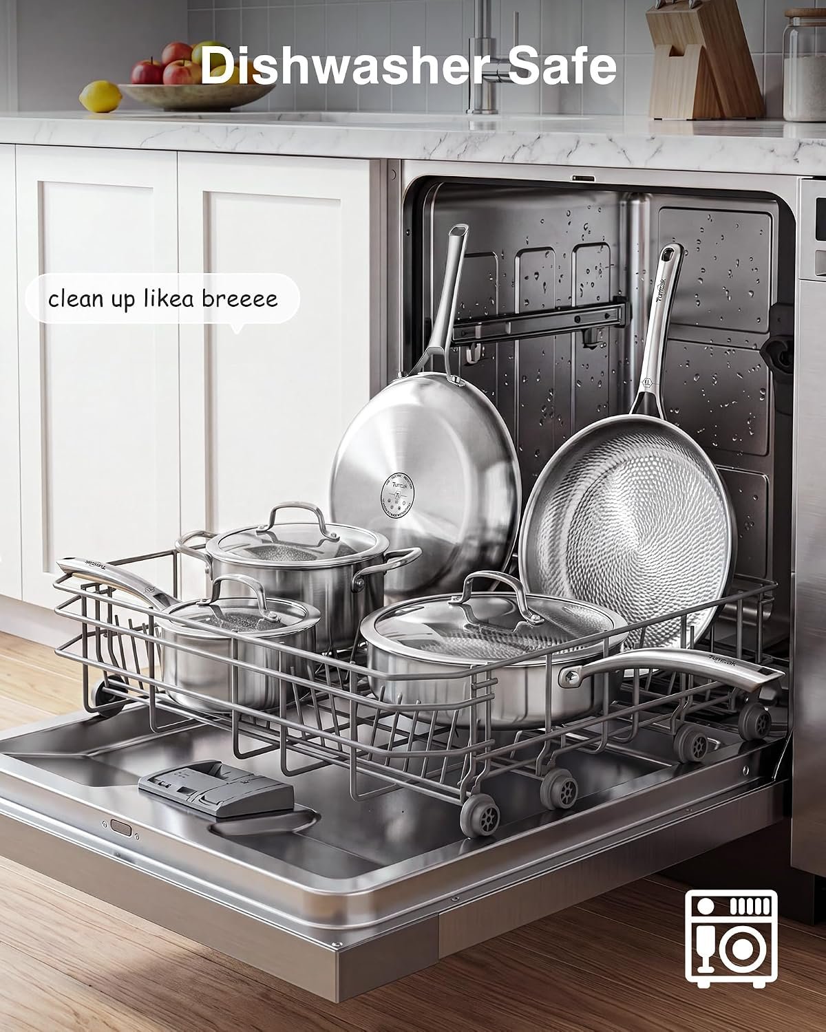 Titanium Pans for Cooking, 8-Inch Titanium Pan with Lid, Non-Stick Frying Pans, PFAS/PFOA/PTFE-Free, Dishwasher & Oven Safe, Compatible with Gas & Induction Cooktops - Image 6