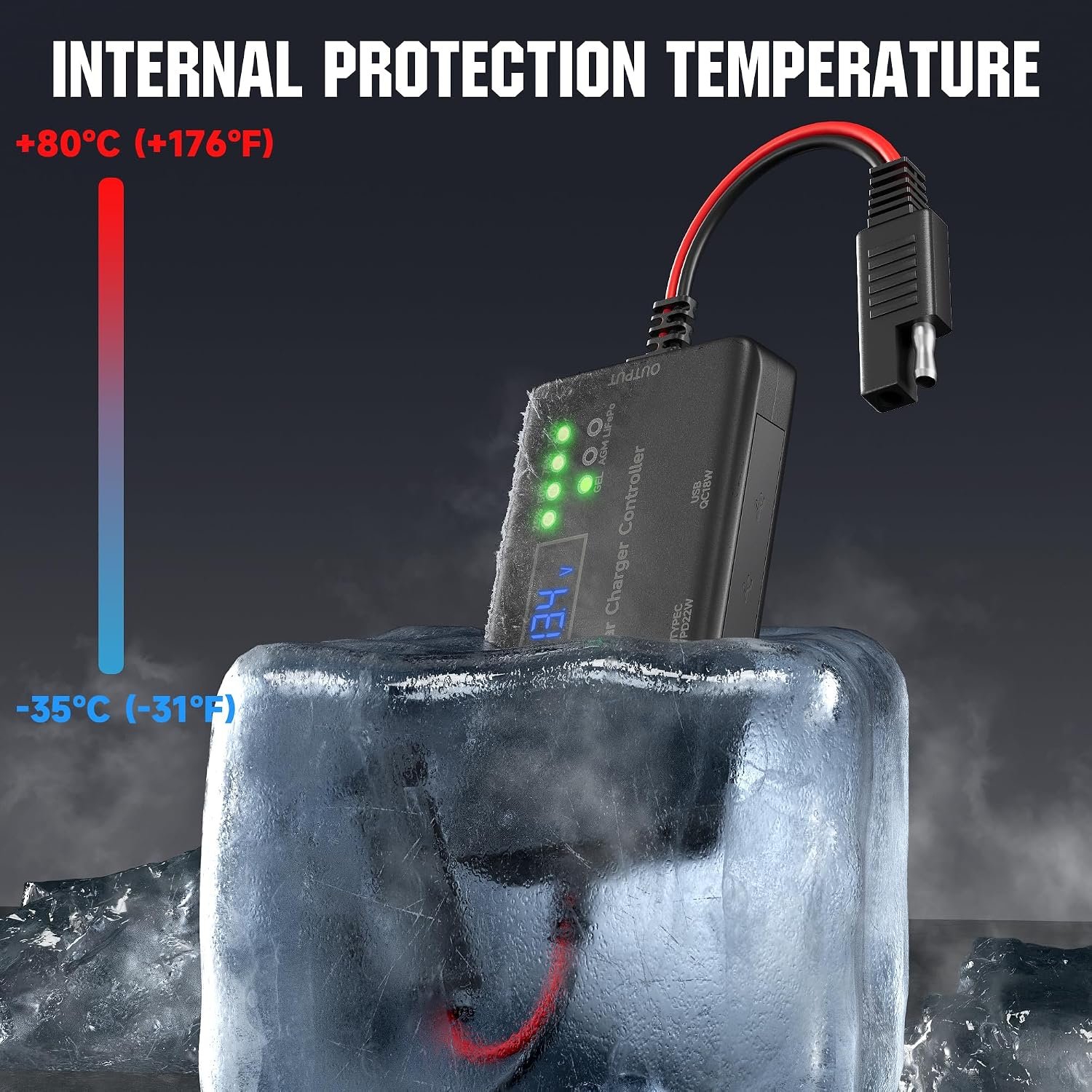 SUNAPEX MPPT Solar Charge Controller 12V 10A for LiFePO4 AGM Gel Batteries - Image 9