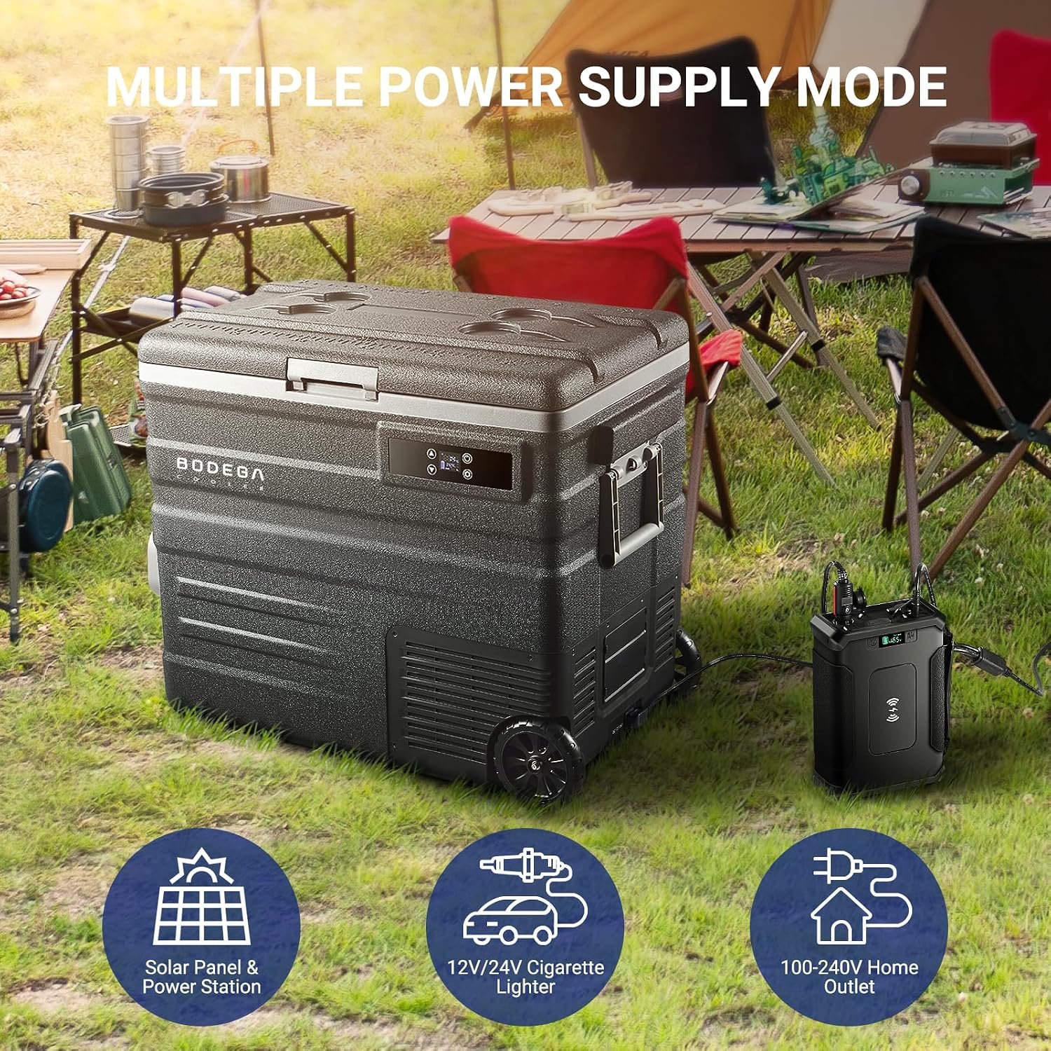 BODEGACOOLER 12 Volt Car Refrigerator,68Quart(65L) Camping Fridge,RV Portable Freezer Single Zone,with APP Control,-4℉-68℉ Car Cooler,12/24V DC and 100-240V AC,for Travel,Truck,Outdoor,Vehicles - Image 7