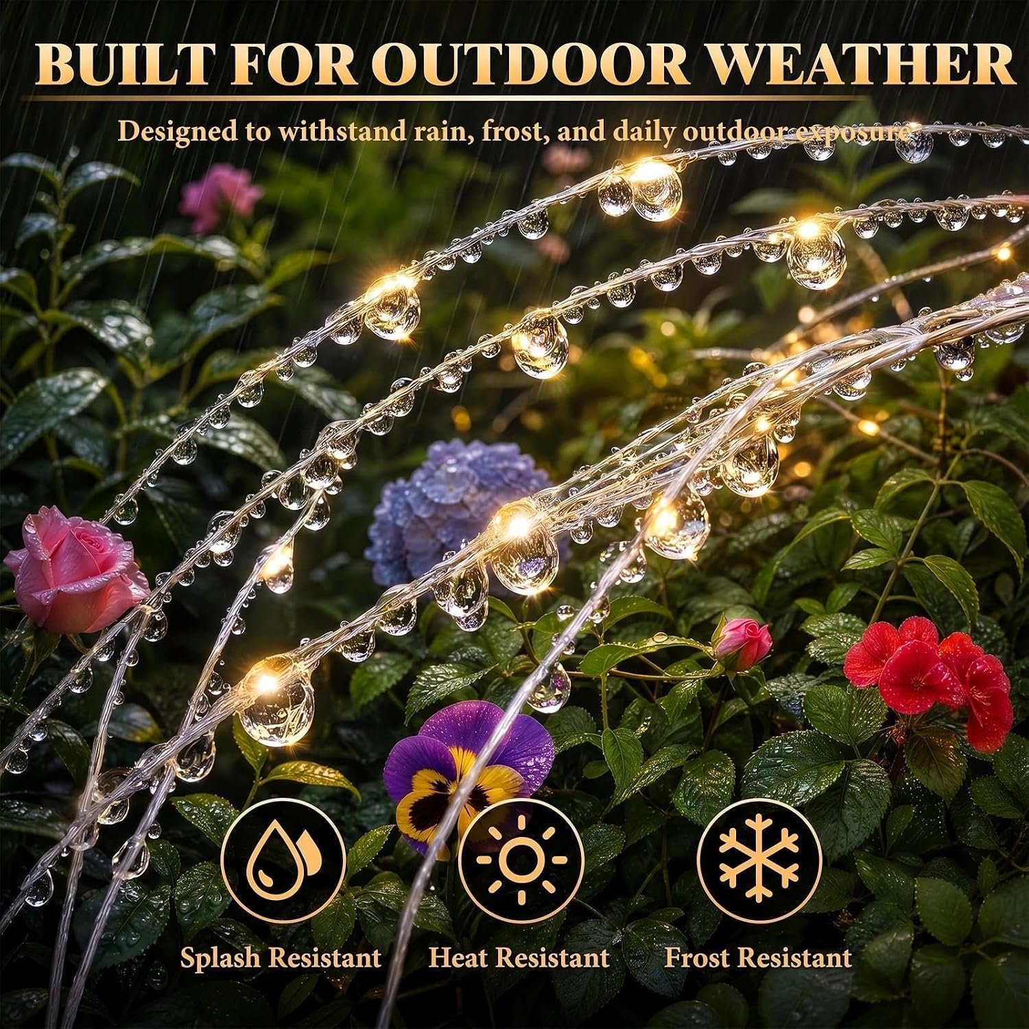 Solar Garden Lights Outdoor 4 Pack, 120LED Solar Starburst Twinkle Firework Lights with 8 Modes,Waterproof Decorative Fairy Light for Yard, Garden, Halloween & Christmas Landscape Decor - Image 8