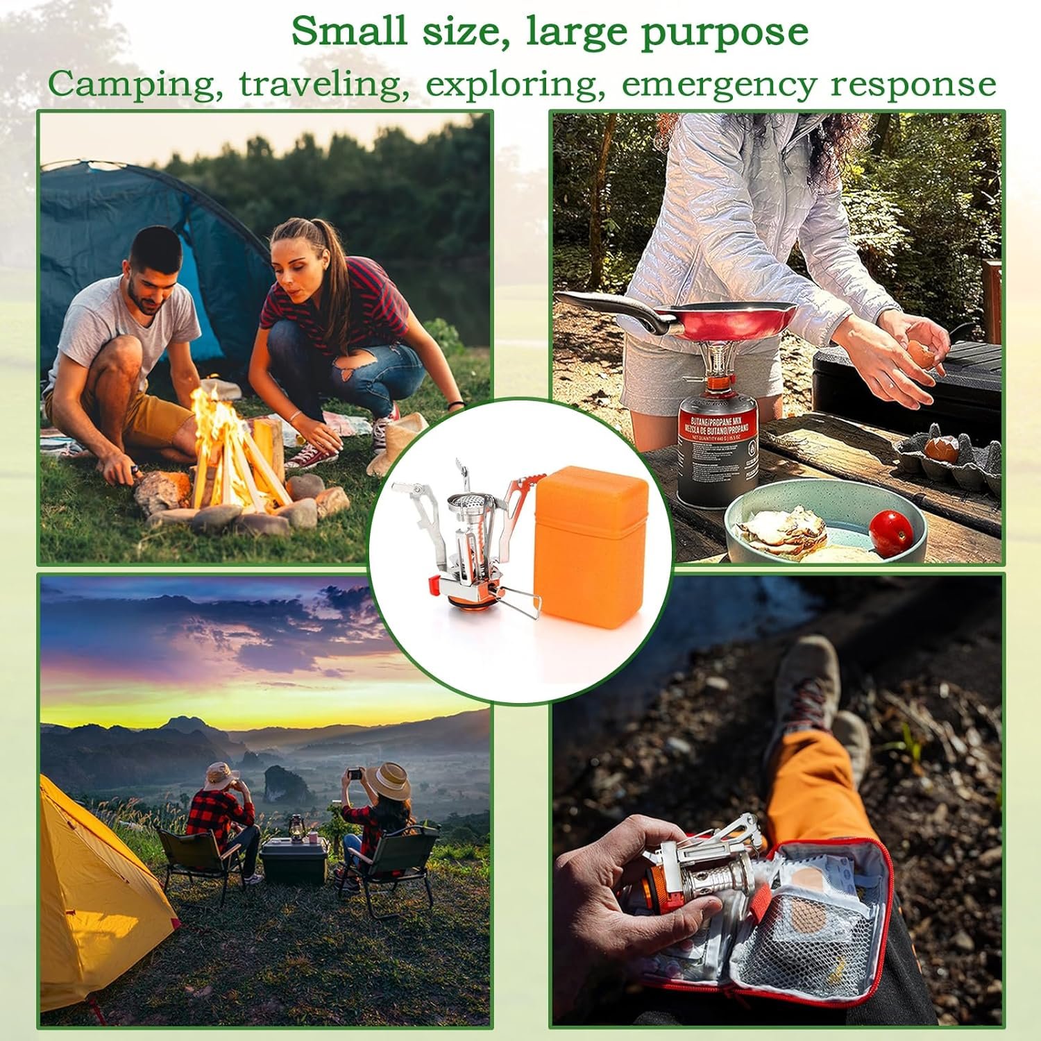 Portable Camping Stove Backpacking Stove, Specialized Hiking Stove Camping Stove with Piezo Ignition Stable Support Wind-Resistance, Camp Stove for Outdoor cooking Camping Hiking Adventure Cooking - Image 6