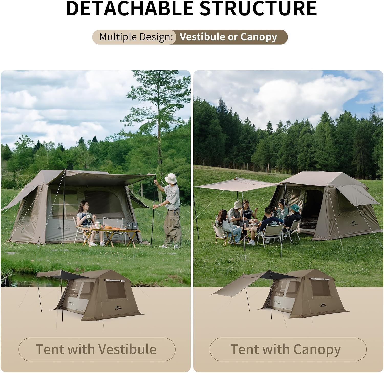 Naturehike Village Instant Tent, 4 Person 8 Person Camping Tent with Full Rainfly, Waterproof Large Cabin Tents for Car Camping - Image 3