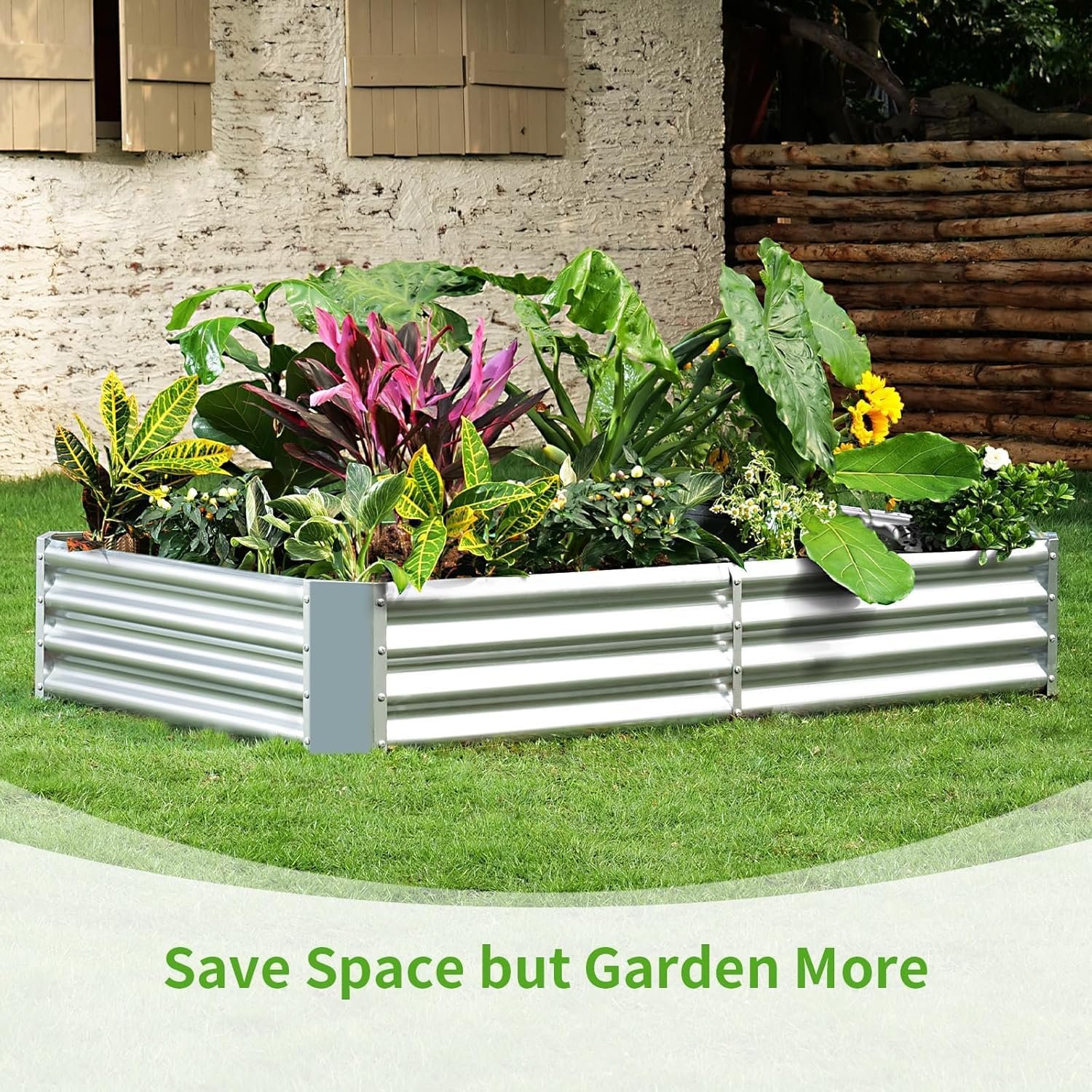Land Guard 3 Pack 8×4×1ft Galvanized Metal Raised Garden Bed, Metal Planter Kit Box Outdoor for Deep-Rooted Vegetables, Flowers, Green and Herbs, Silver - Image 7
