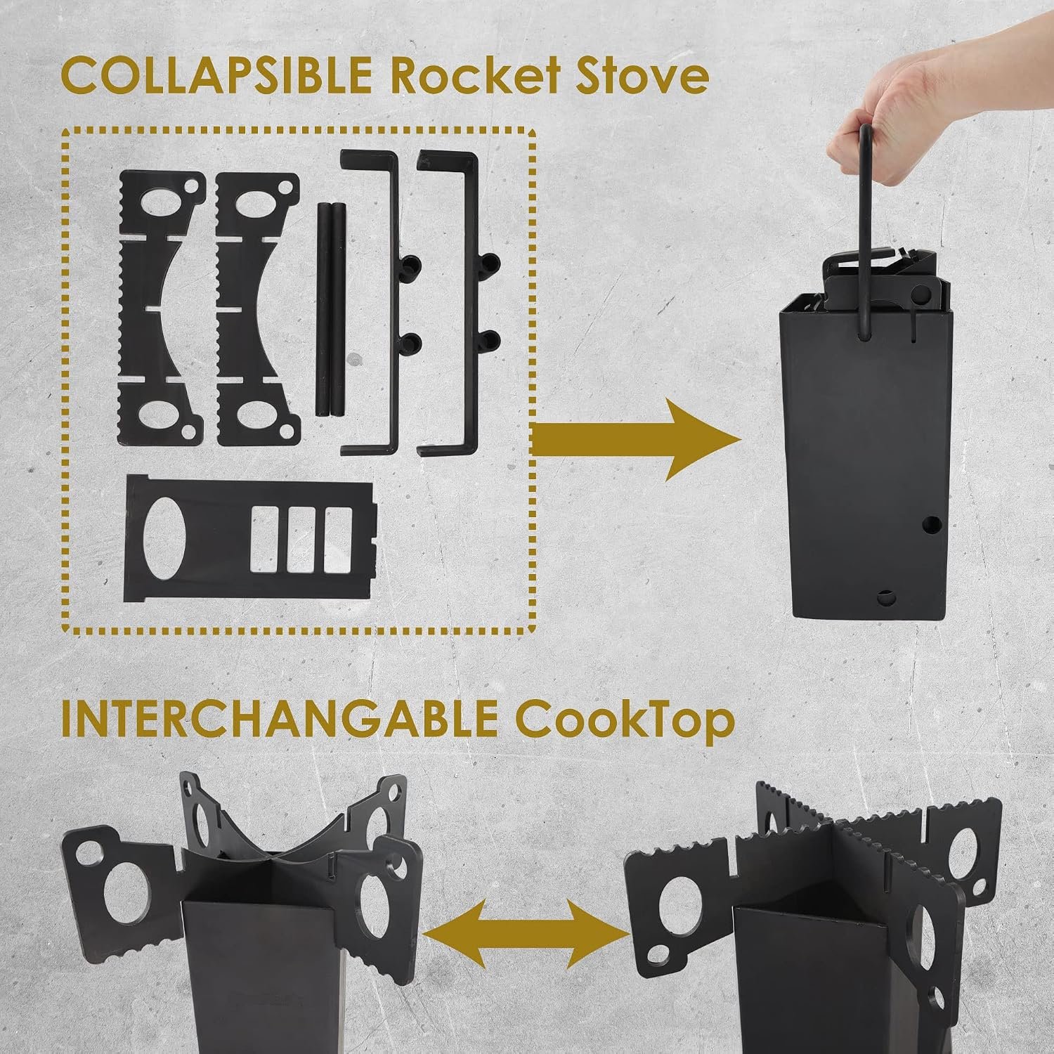 Collapsible Rocket Stove by StarBlue with FREE Carrying Bag - A Portable Wood Burning Camping Stove with Large Fuel Chamber Best for Outdoor Cooking, Camping, Picnic, BBQ, Hunting, Fishing - Image 3