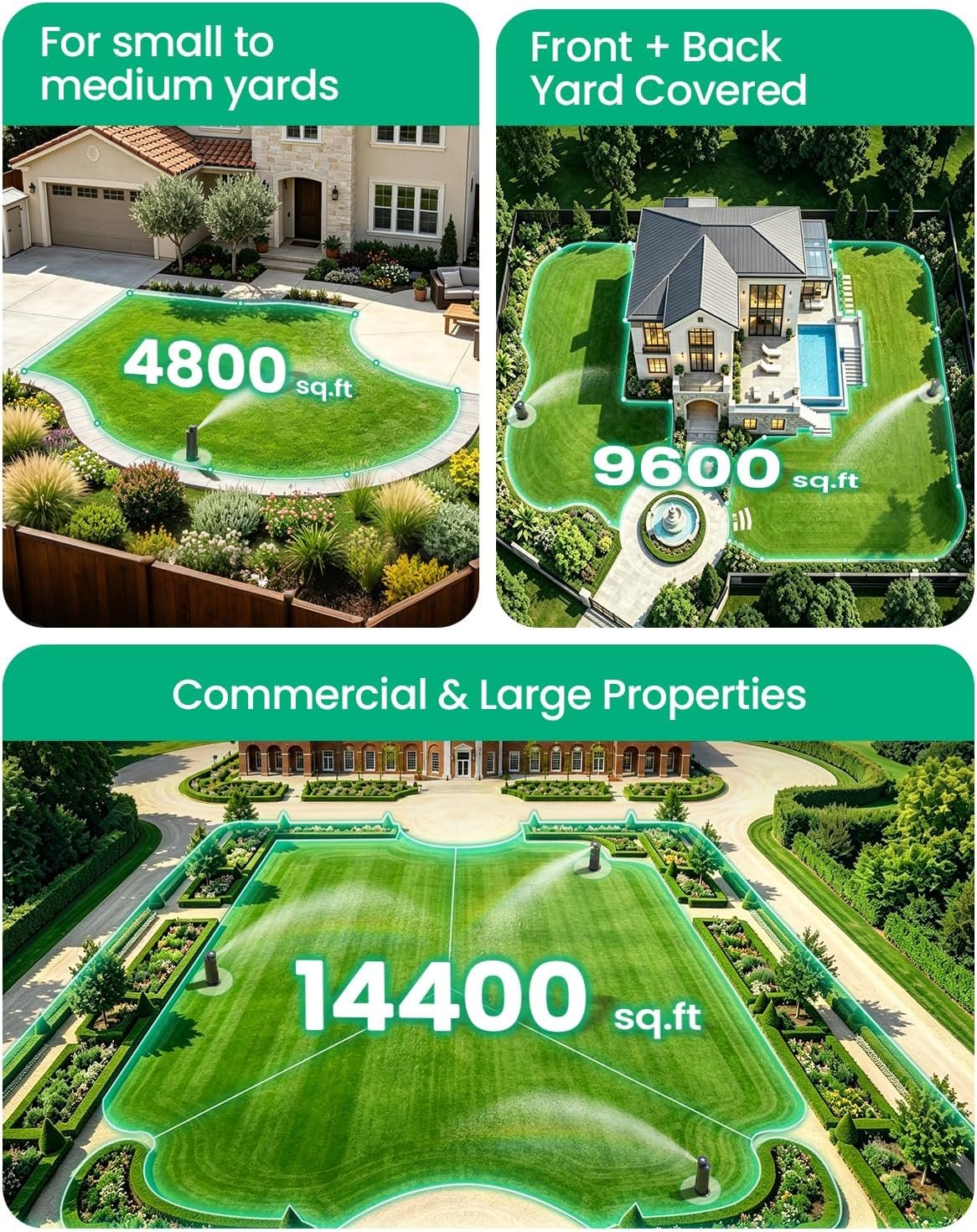 Aiper IrriSense 2 Smart Sprinklers for Yard, Multi-Zone Plant-Specific Watering, Smart Scheduling, Weather-Adaptive Irrigation with Rain Sensor, Irrigation System for Large Lawns up to 4800 sq.ft. - Image 9