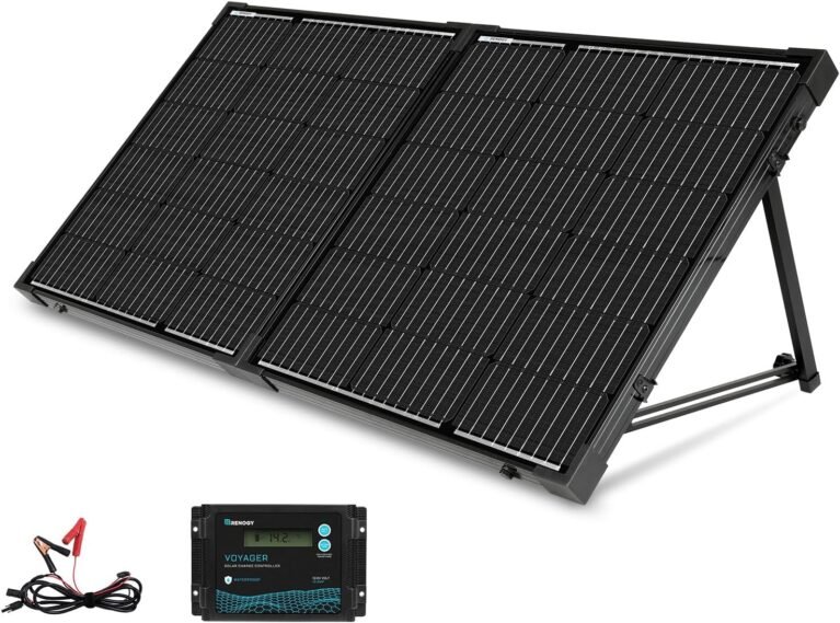 Renogy 100W Portable Solar Panel, 25% High Efficiency Solar Panel Kit with 20A Charger Controller for 12V Battery&Power Station, N-Type Foldable Solar Panels w/Tempered Glass for RV, Camping Off-Grid