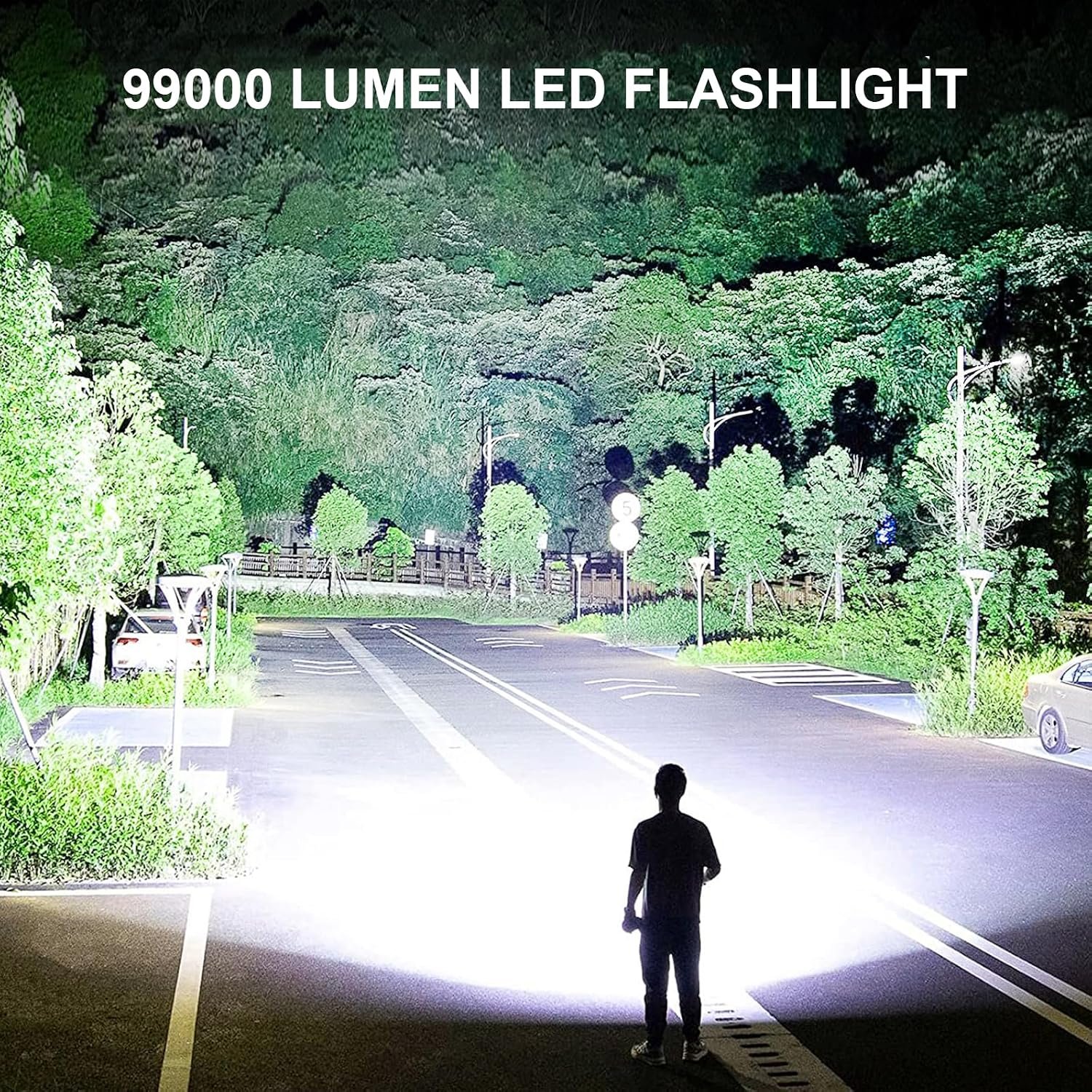 Lylting Rechargeable LED Flashlights High Lumens, 99,000 Lumens Super Bright Flashlight with 5 Modes & Waterproof, Powerful Handheld Flashlight for Camping Emergencies - Image 2