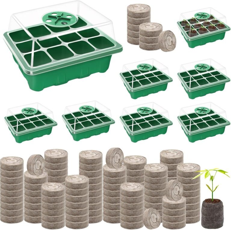 Seed Starter Tray with Peat Pellets, Green Starting Seeds Kit for Plants