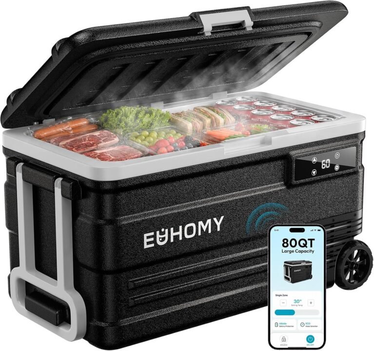 EUHOMY 80QT Portable Electric Cooler, Car refrigerator, 0℉ to 68℉, AC/DC
