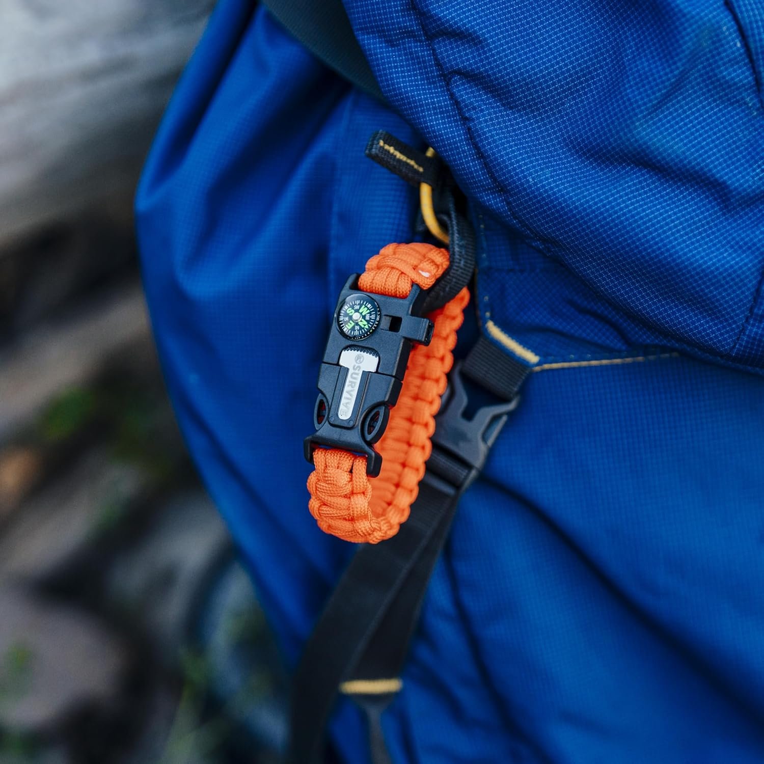 SURVIVE Paracord Bracelet, Pack of 2, Emergency Hiking Survival Kit Fire Starter Compass Whistle, 3 Wrist Sizes: Small Medium Large, 8.5-10 ft Continuous Strand Flint Steel Scraper 5 in 1 - Image 7
