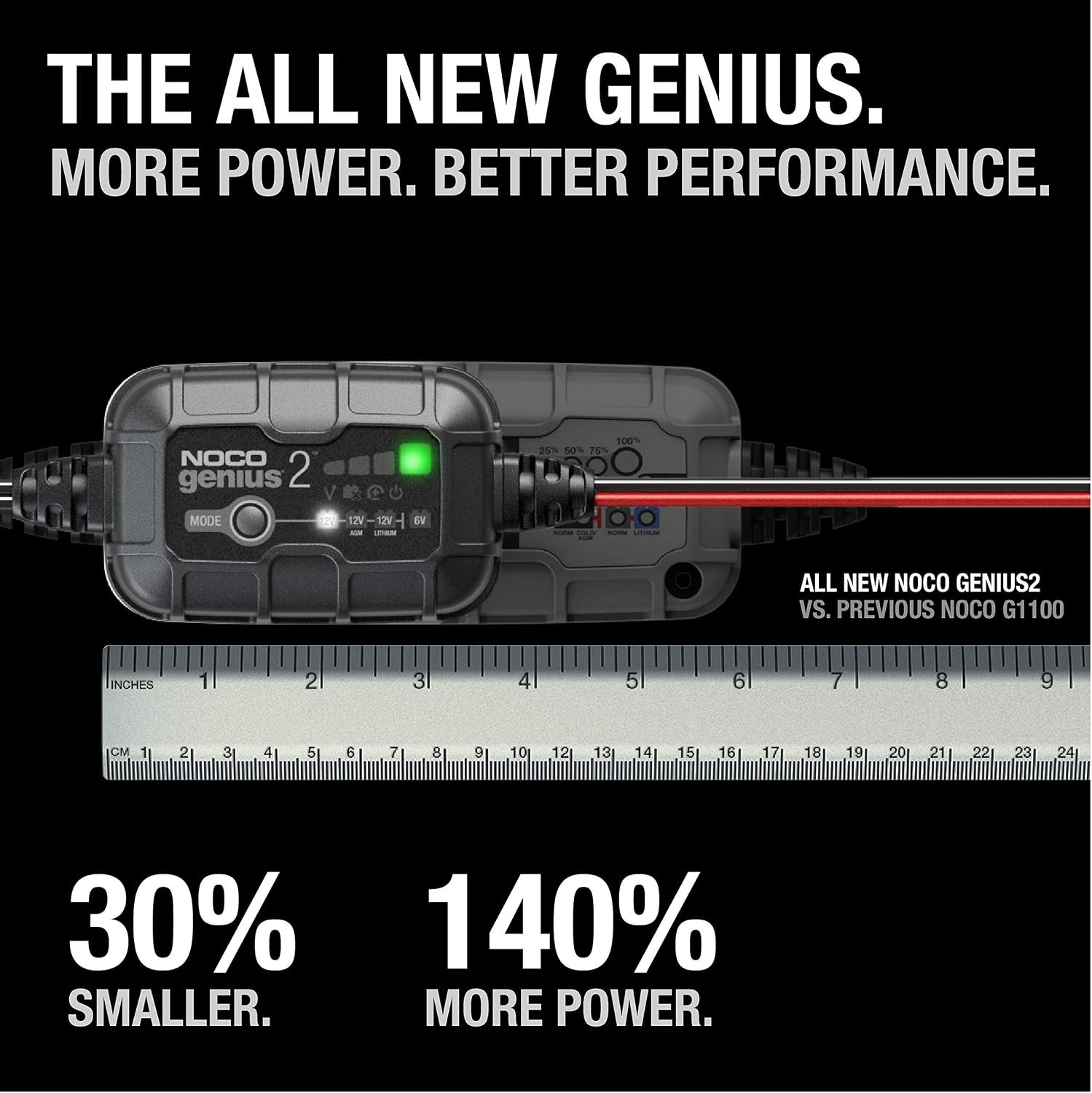 NOCO GENIUS2 2A 6/12V Smart Battery Charger, Trickle Charger & Maintainer - Image 2