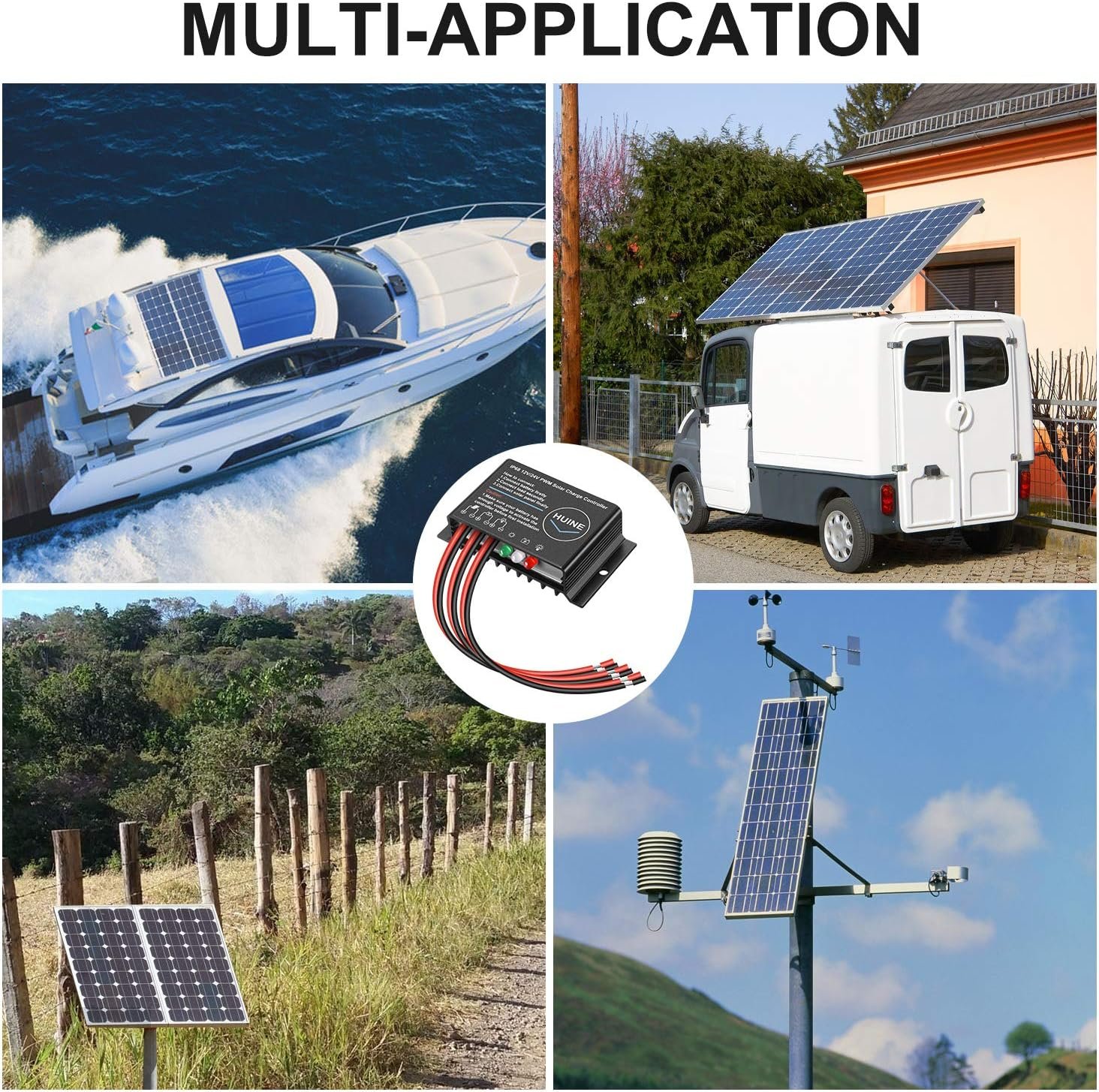 20A 12V 24V Auto IP68 Waterproof PWM Solar Charge Controller Solar Panel Battery Intelligent Regulator for Solar System Caravan Boat(24 Hours Working Mode) - Image 7