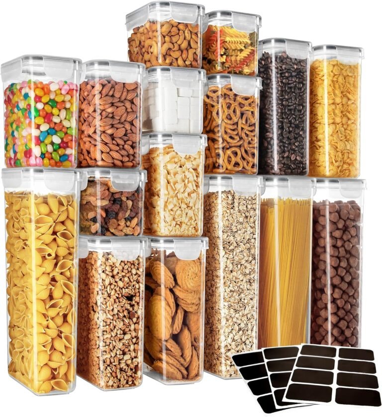 MR.SIGA 16 Pack Airtight Food Storage Container Set for Pantry Organization