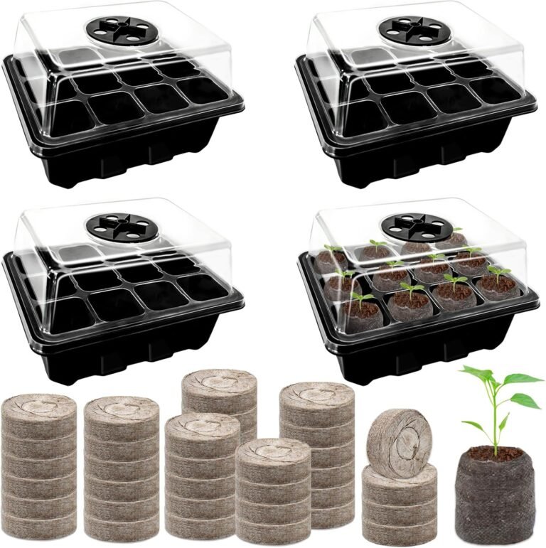Seed Starter Tray with Peat Pellets, Black Seeding Starter Trays for Plant