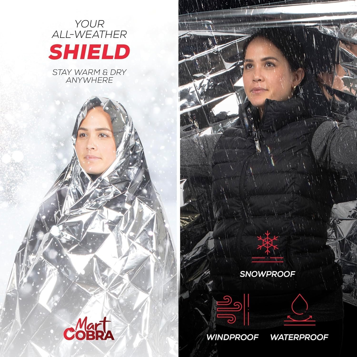 Emergency Blankets for Survival Gear and Equipment x6, Space Blanket, Mylar Blankets, Thermal Blanket, Survival Blanket, Survival Kits Emergency Kit, Emergency Supplies, Foil Blanket Camping Shelter - Image 7