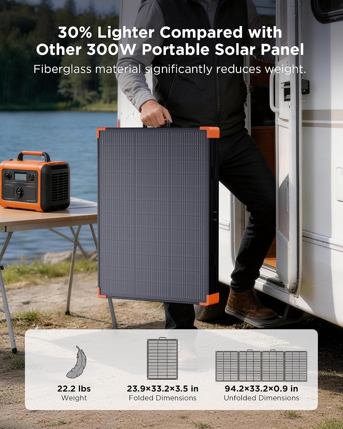 ZOUPW 350W Portable Solar Panel N-Type 16BB for Power Station - Image 3