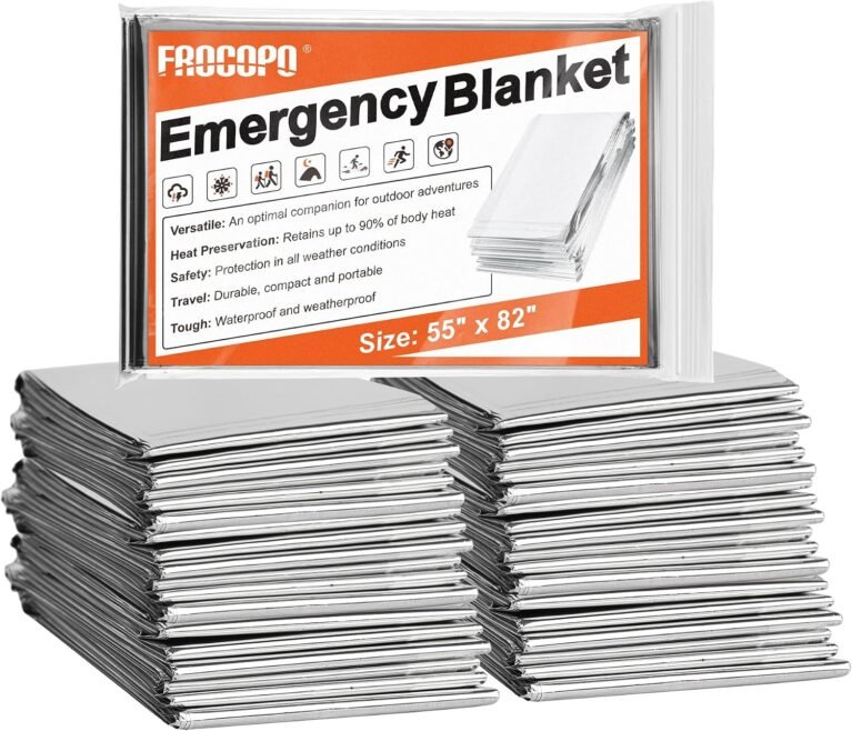 Frocopo 6 Pack Emergency Mylar Blanket, Emergency Blanket Space Blanket Survival Rescue Insulating Reflective foil kit Outdoors Hiking Camping Blanket Perfect for Outdoors, Hiking, Camping Survival