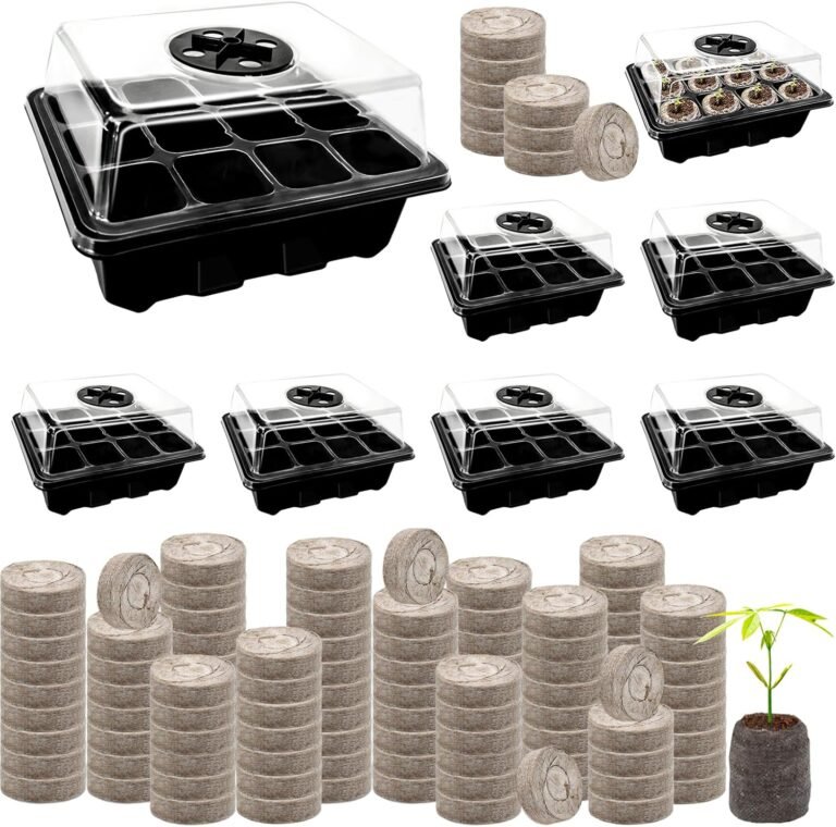 Seed Starter Tray with Peat Pellets, Black Starting Seeds Kit for Plants