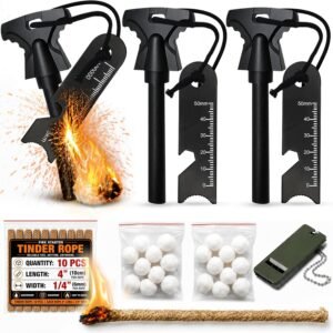34PCS Fire Starter Survival Kit wit...