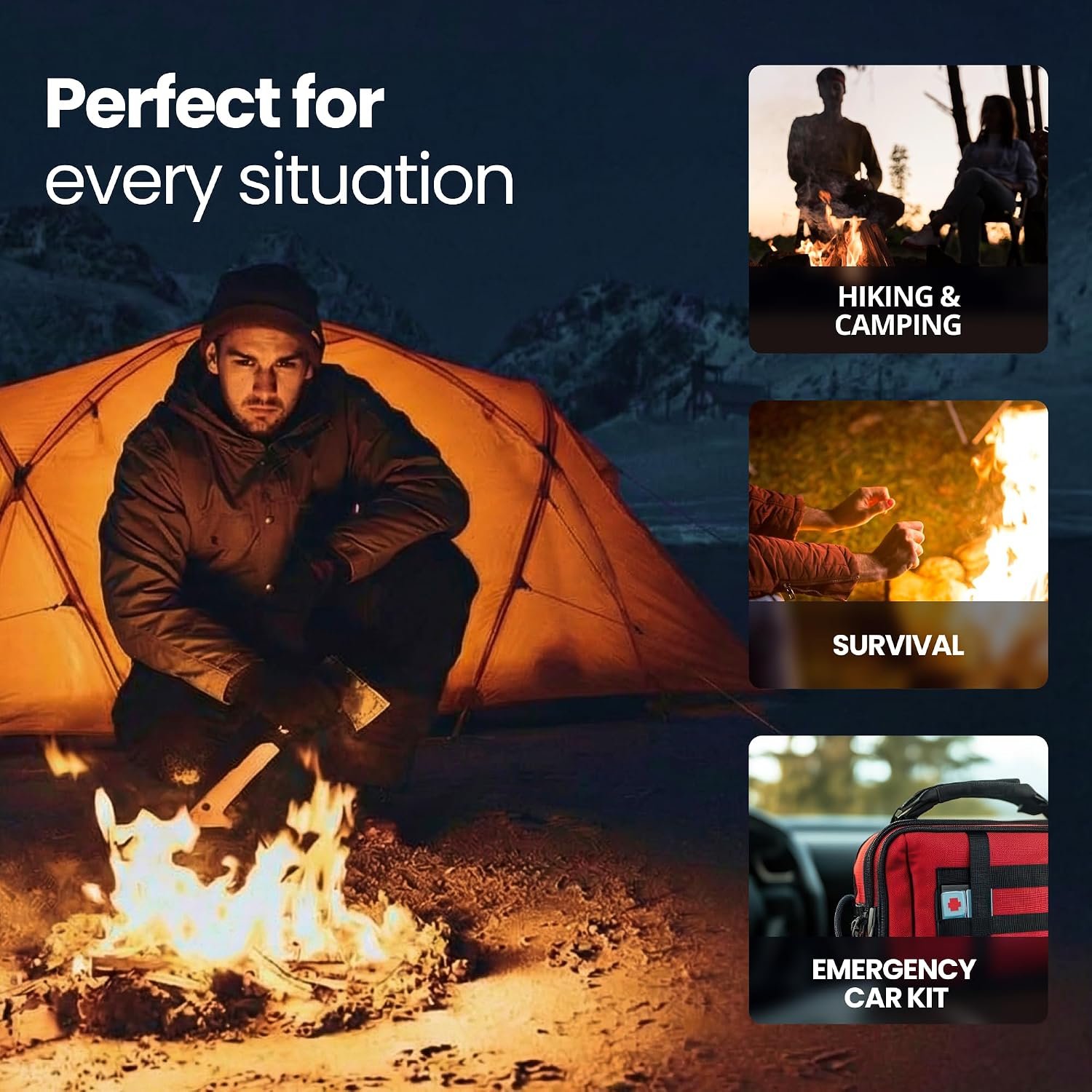 Wallaby Waterproof Emergency Fire Starter Kit & Flint Rod Striker (33-Pack) - Image 4