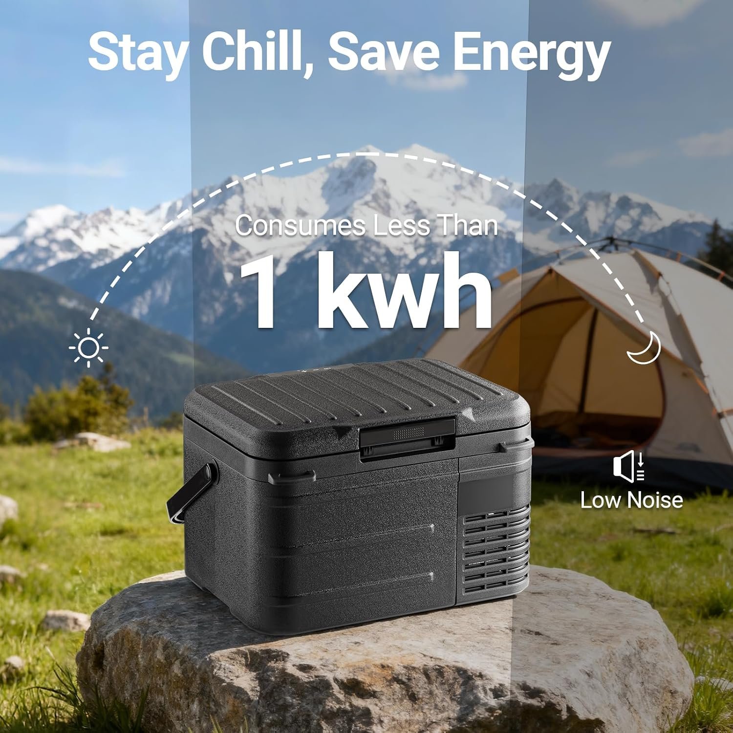 12 Volt Refrigerator, 11QT(10L) Compressor Electric Cooler, Car Fridge -4℉~68℉, Portable Refrigerator 12V/24V DC 110-240V AC, Compact Freezer for Vehicle RV Camping Truck Boat Travel, Black - Image 8