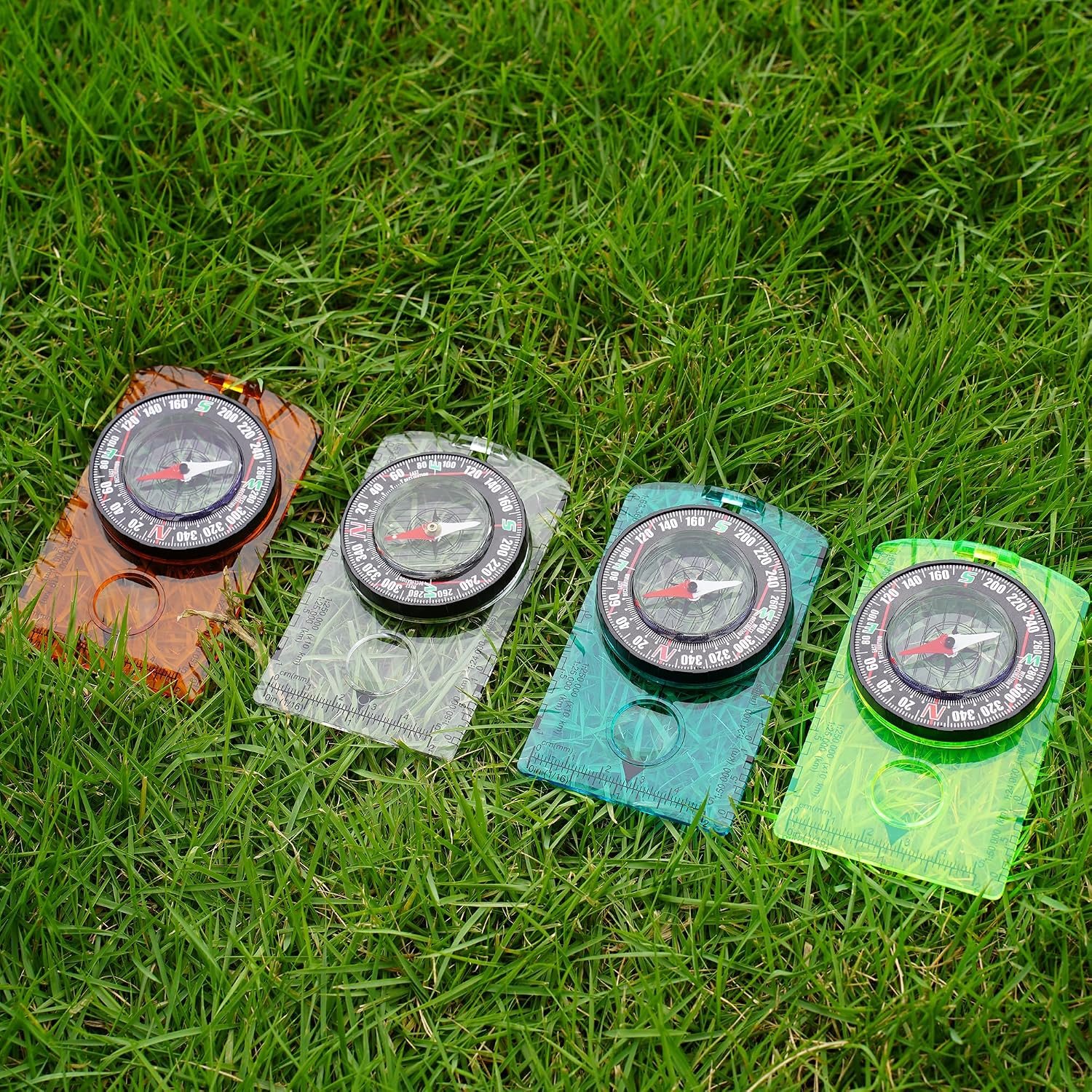 4 Pcs Outdoor Compass with Adjustable Declination,Magnifier,Ruler,Scale. Multifunctional Orienteering Waterproof Compass for Map Reading, Navigation, Hiking - Image 5