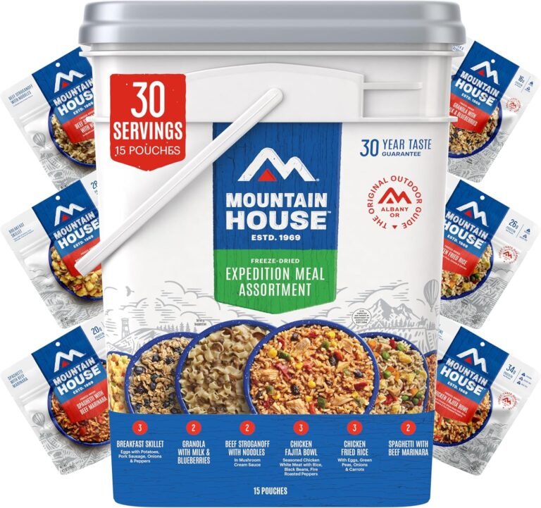 Mountain House Emergency Meal Assortment Kits, Freeze-Dried Survival Food Kit for Disaster Preparedness & Long-Term Storage, 30-Year Shelf Life