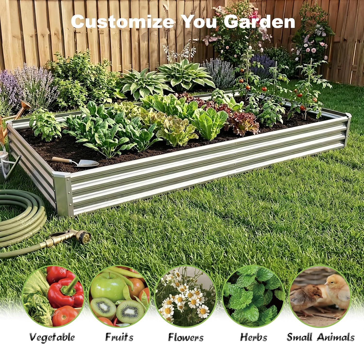 8x4x1ft (2 Pack) Raised Garden Bed Kit, Galvanized Planter Box Outdoor, Metal Raised Garden Beds for Flower,Vegetables, Herb,Silver - Image 2