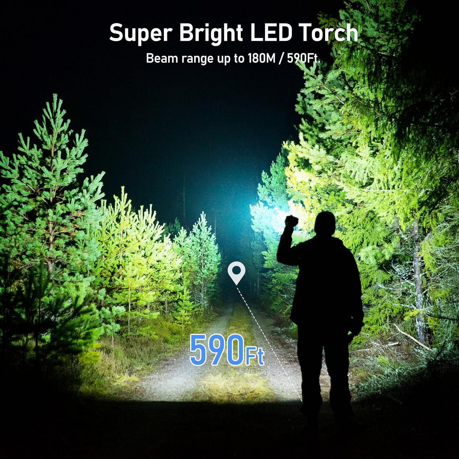 Blukar Rechargeable Flashlight, Super Bright Adjustable Focus Flashlights - Image 2