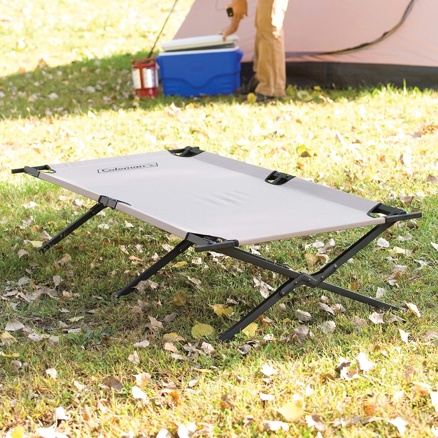 Coleman Trailhead II Large Folding Cot with Easy Setup & Takedown, Supports Adults up to 6ft 2in or 300lbs, Great for Camping, Lounging, Elevated Sleeping, Guests, & More - Image 2