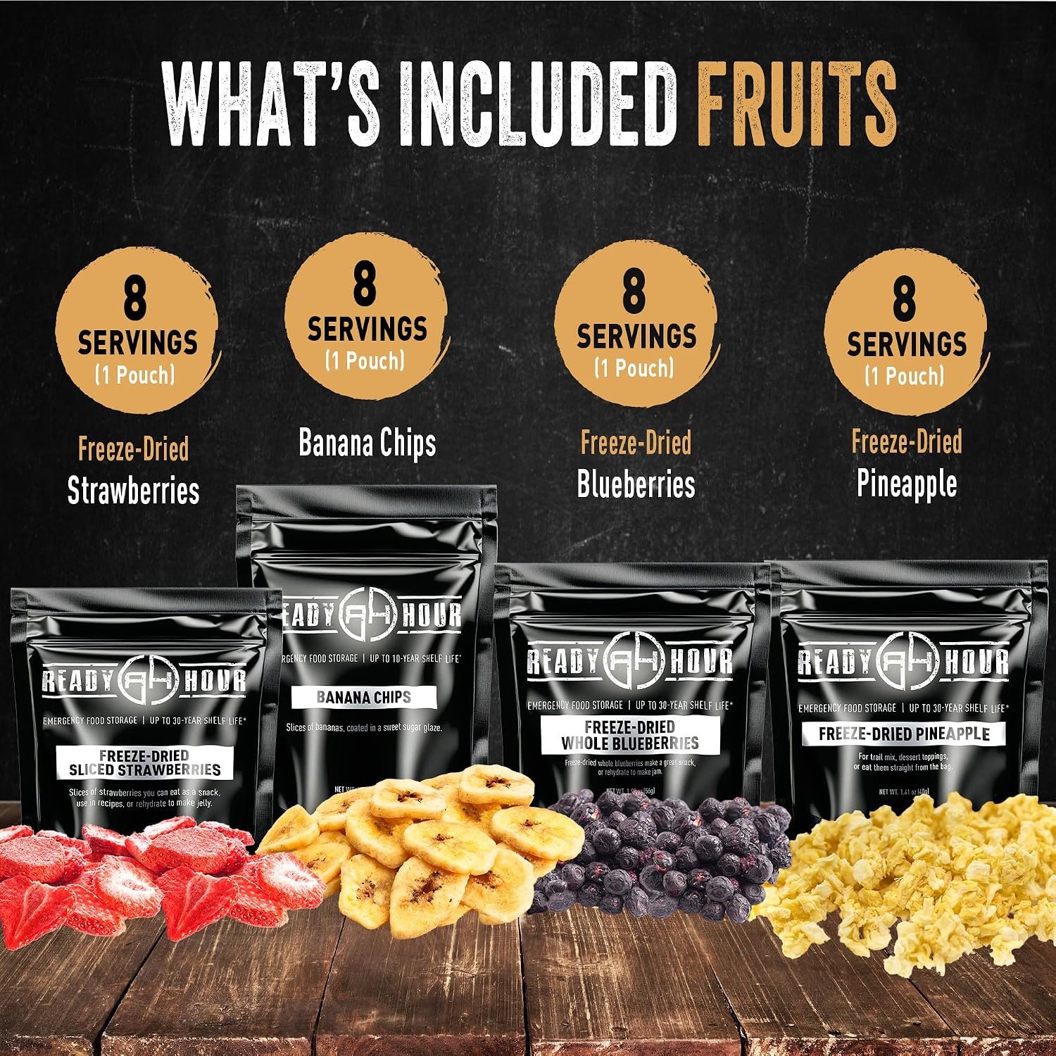 Ready Hour, Fruit & Veggie Mix, Non-Perishable Freeze-Dried Food, 30-Year Shelf Life, Portable Emergency and Adventure Food Supply, Durable Flood Safe Container, 56 Servings - Image 5