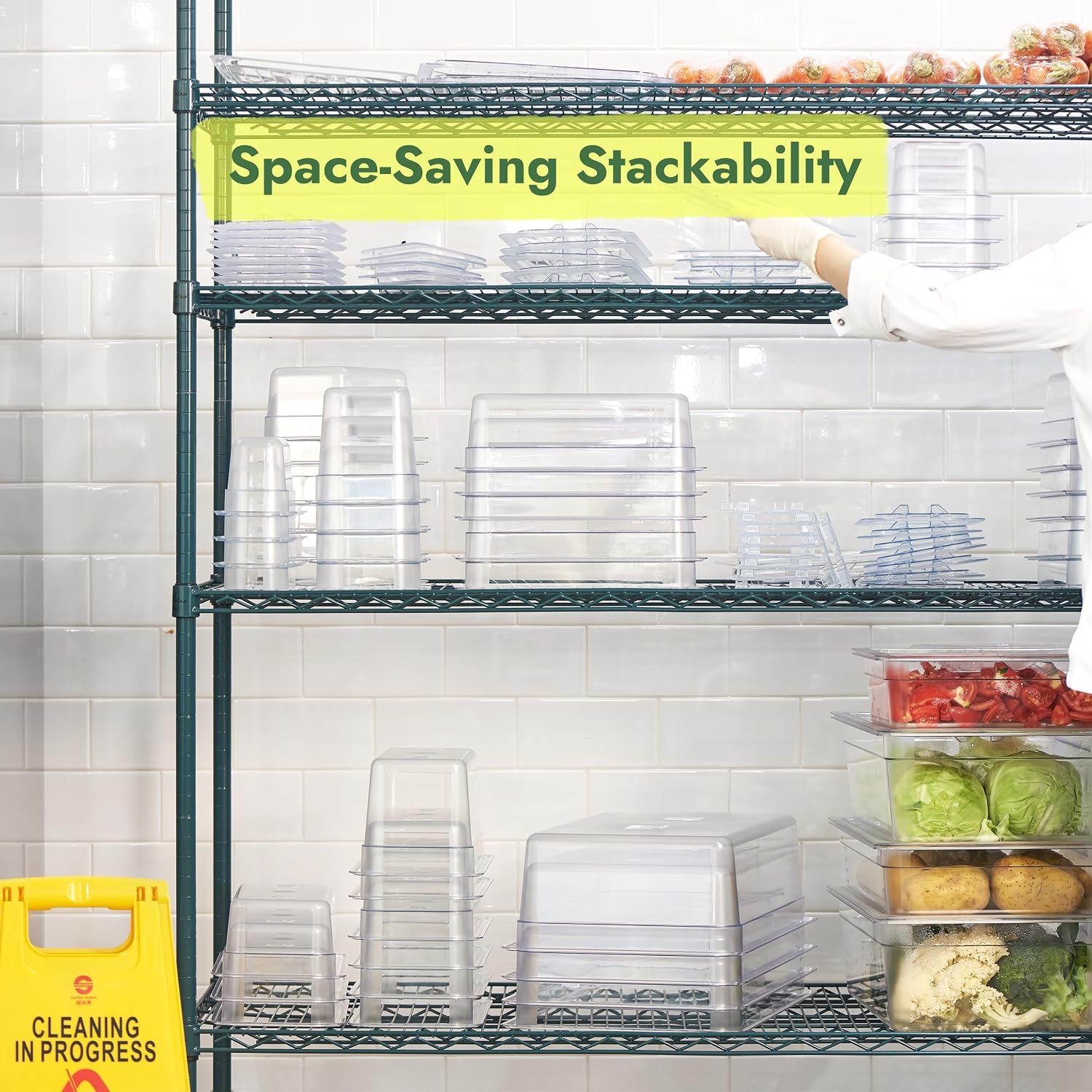 CURTA 6-Pack 1/6 Size 6" Deep NSF Polycarbonate Food Pans | Dishwasher & Freezer Safe Clear Container for Prep Tables, Buffet, Salad Bar, Commercial & Home Kitchen - Image 4
