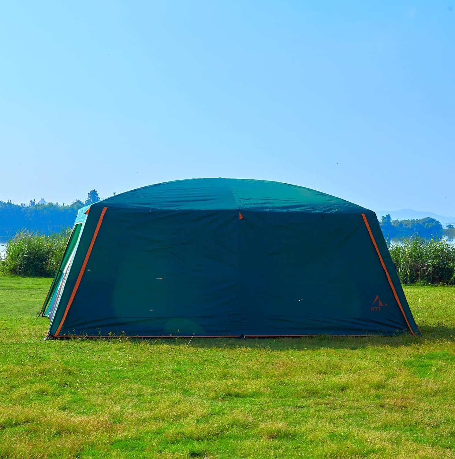 KTT Extra Large Tent 12-14 Person,Family Cabin Tents,2 Rooms,Straight Wall,2 Doors 4 Windows with Mesh,Waterproof,Straight Wall,Big Tent for Outdoor,Picnic,Camping,Gathering(Brown) - Image 5