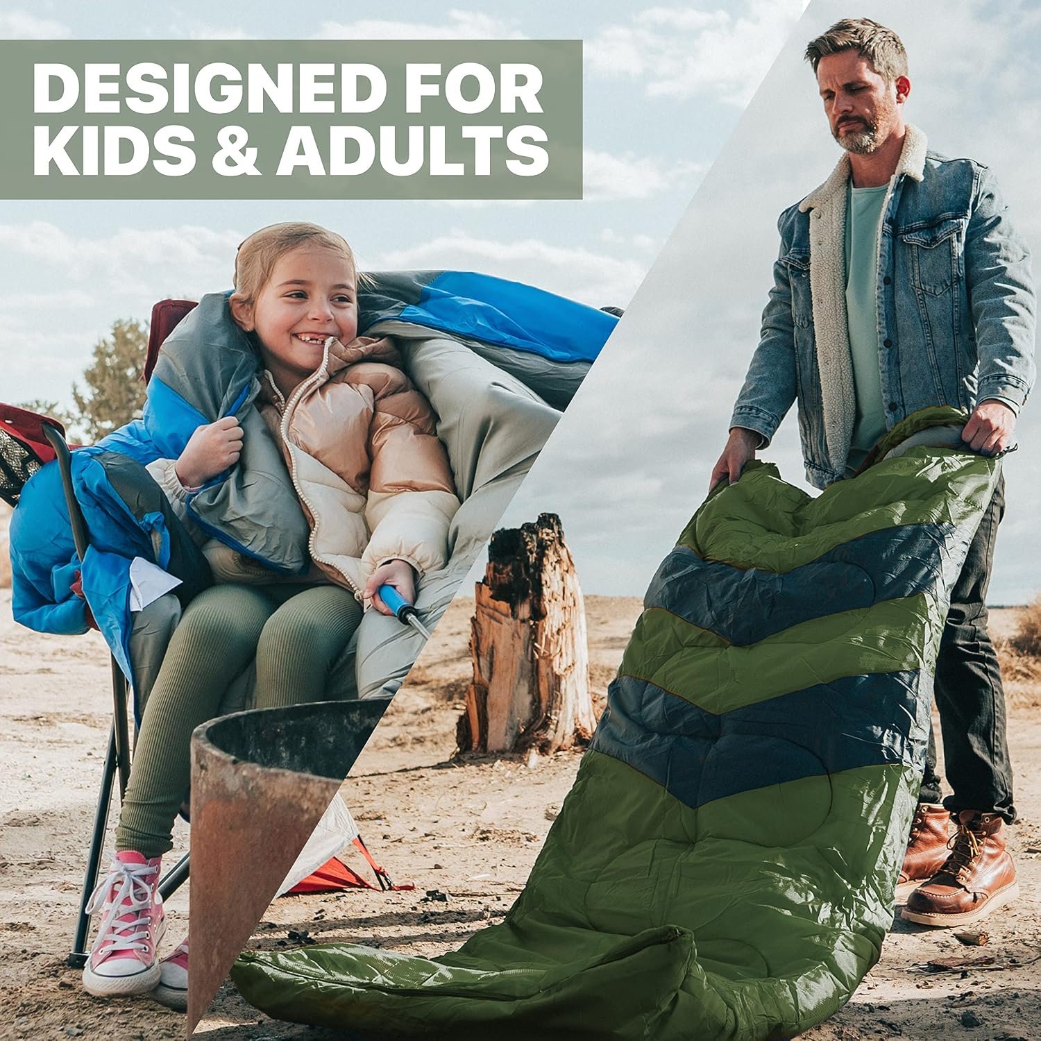 MalloMe Sleeping Bags for Adults Cold Weather & Warm - Backpacking Camping Sleeping Bag for Kids 10-12, Girls, Boys - Lightweight Compact Camping Essentials Gear Accessories Hiking Sleep Must Haves - Image 6
