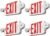 Freelicht 4 Pack Red Commercial Exit Signs with Emergency Light