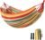 Cotton Canvas Hammock with Tree Straps – Portable Hammock for Outdoor Indoor Patio Backyard, Camping Hammock with Carry Bag, 440lbs Capacity, Without Stand(Orange, Without bar)