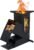 BESTFIRE Rocket Stove with Glass Window, Portable Wood Burning Stove for Outdoor Cooking, Heavy Duty Camping Grill, Backyard Cooking Wood Fire Stove for Emergency Survival and Preparedness