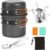 Odoland Camping Cookware Mess Kit, Lightweight Pot Stove Spork Set