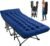 JEAREY Folding Camping Cot for Adults, 28in Wide with Mattress, Navy