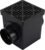 NDS 900BKITRTL1PK Square Catch Basin Drain Kit with 2-Opening Catch Basin Drain, 2 Adapters, 1 Outlet Plug, 1 Plastic Drain Grate, 9-Inch, for Lawns, Landscaped Areas, Black